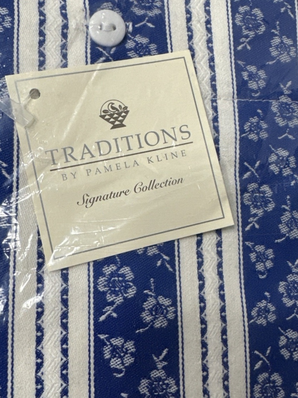 NEW 2009 Traditions By Pamela Kline Full/Queen Duvet Cover USA Blue White Floral